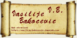 Vasilije Bakočević vizit kartica